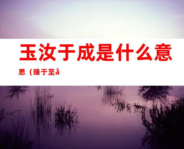 玉汝于成是什么意思（臻于至善玉汝于成是什么意思）