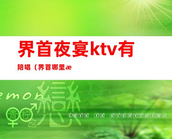 界首夜宴ktv有陪唱（界首哪里有陪唱的）