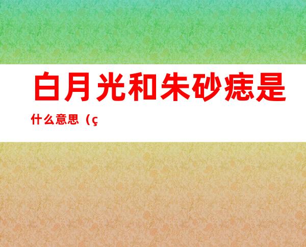 白月光和朱砂痣是什么意思（白月光和朱砂痣是什么意思歌词）