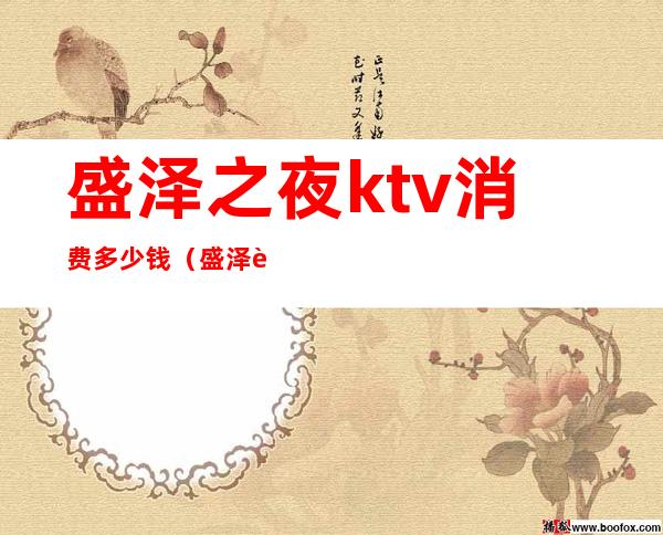 盛泽之夜ktv消费多少钱（盛泽豪门KTV）