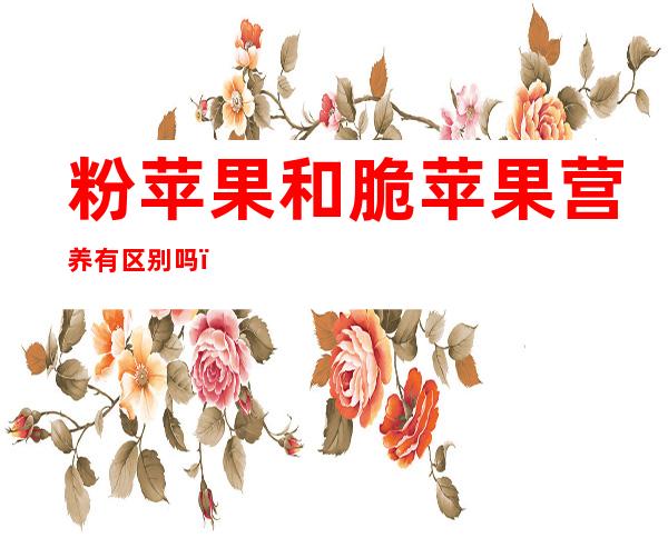 粉苹果和脆苹果营养有区别吗（粉苹果和脆苹果的区别）