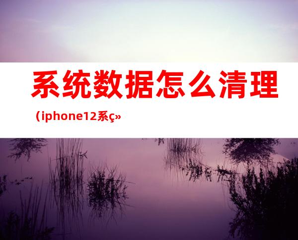 系统数据怎么清理（iphone12系统数据怎么清理）