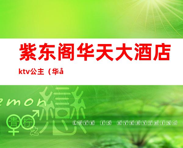 紫东阁华天大酒店ktv公主（华天ktv公主服务流程）