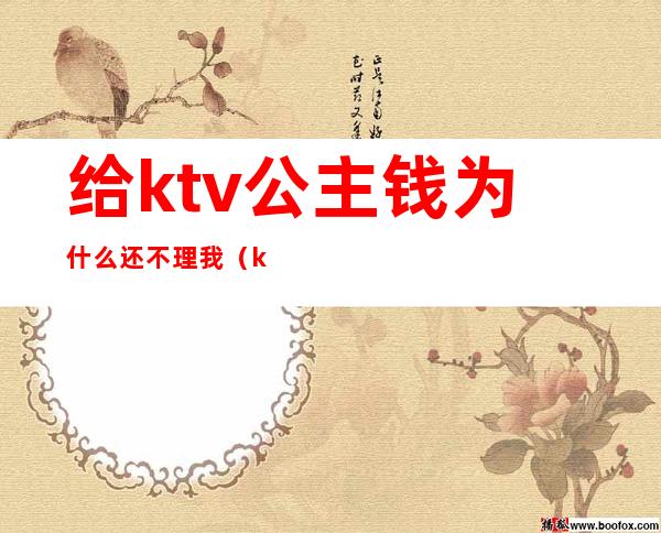 给ktv公主钱为什么还不理我（ktv公主的钱一定要自己付吗）