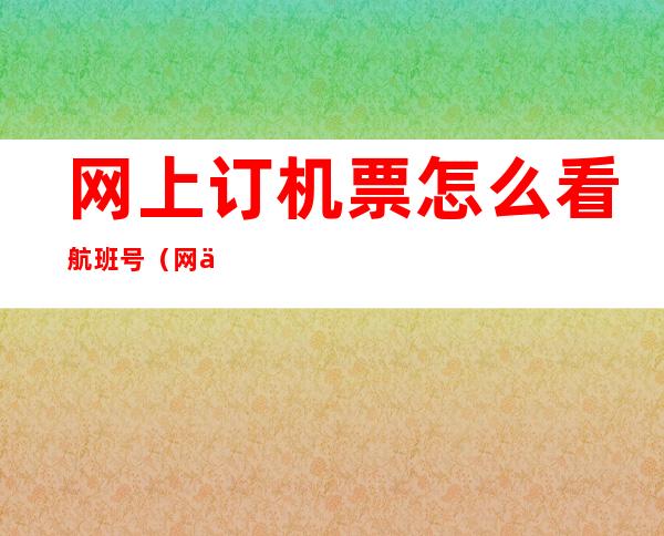 网上订机票怎么看航班号（网上订机票怎么看航班号信息）