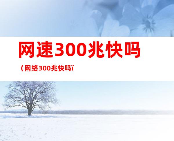 网速300兆快吗（网络300兆快吗）