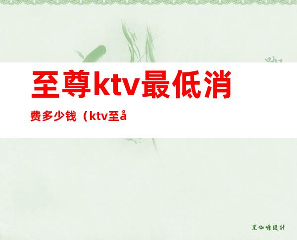 至尊ktv最低消费多少钱（ktv至尊会员多少钱）