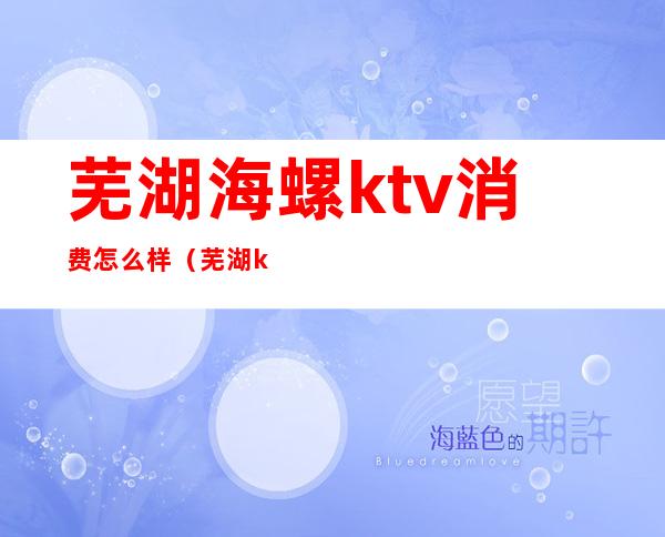 芜湖海螺ktv消费怎么样（芜湖ktv消费水平）