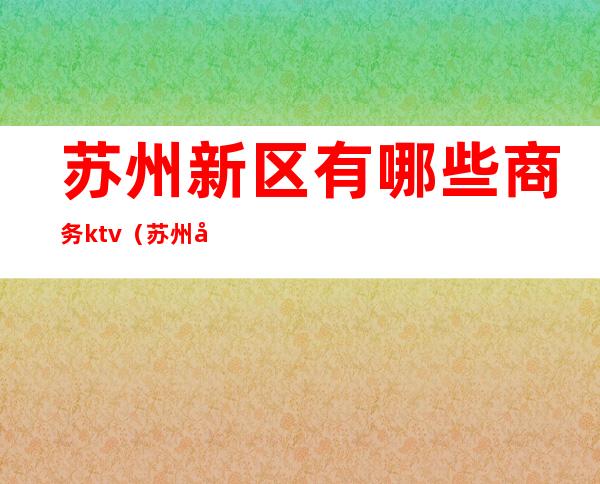 苏州新区有哪些商务ktv（苏州工业园区商务区）