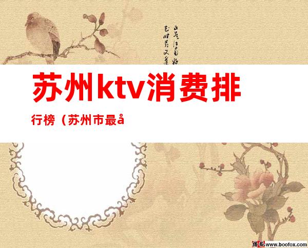 苏州ktv消费排行榜（苏州市最好的KTV）