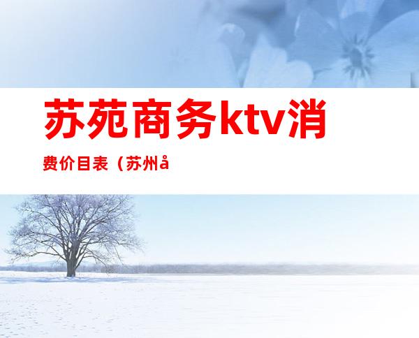 苏苑商务ktv消费价目表（苏州商务ktv会所有哪些）