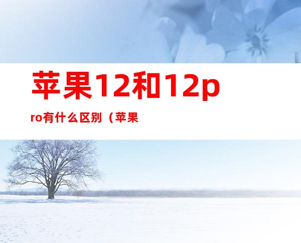 苹果12和12pro有什么区别（苹果12和12pro有什么区别,哪个好）