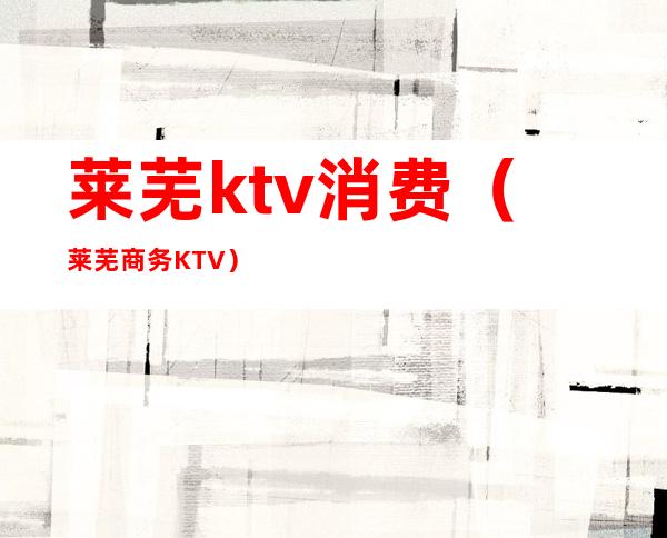 莱芜ktv消费（莱芜商务KTV）