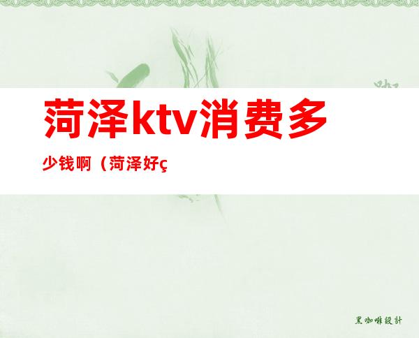 菏泽ktv消费多少钱啊（菏泽好玩的ktv）