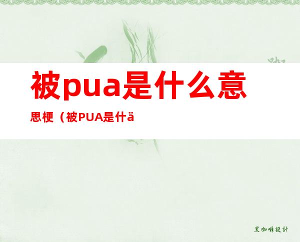 被pua是什么意思梗（被PUA是什么意思梗）