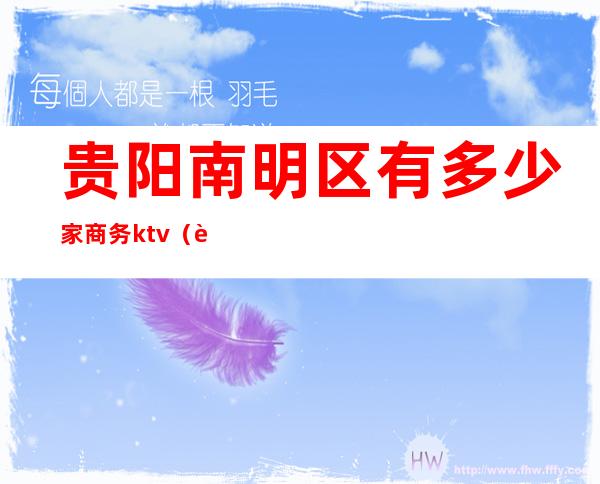 贵阳南明区有多少家商务ktv（贵阳市南明区商务局地址）