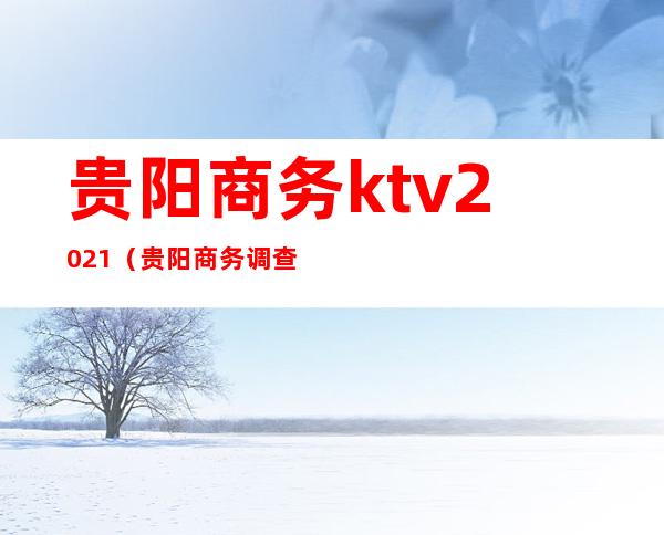 贵阳商务ktv2021（贵阳商务调查）