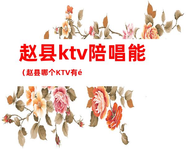 赵县ktv陪唱能（赵县哪个KTV有陪唱）