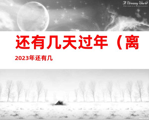 还有几天过年（离2023年还有几天过年）