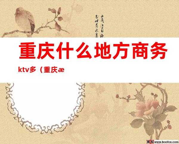 重庆什么地方商务ktv多（重庆有哪些商务ktv）