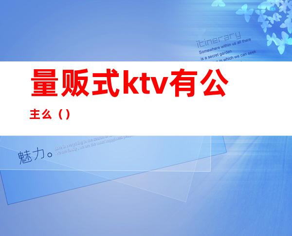 量贩式ktv有公主么（）