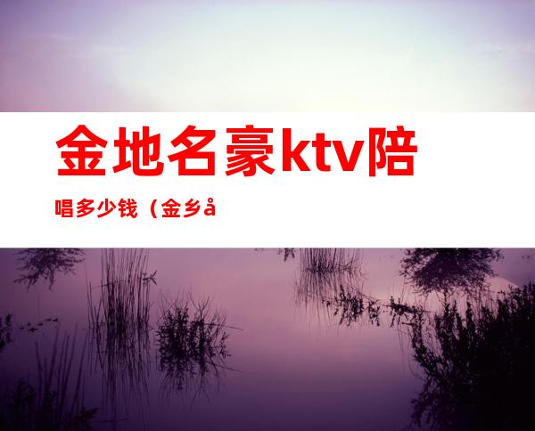 金地名豪ktv陪唱多少钱（金乡帝豪ktv有陪唱）