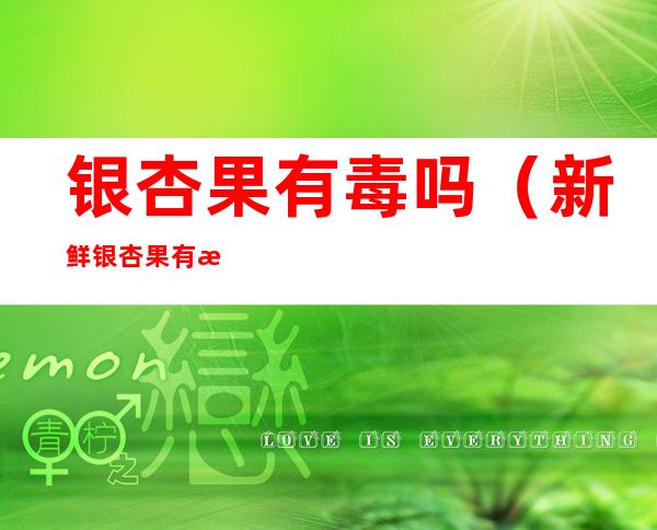 银杏果有毒吗（新鲜银杏果有毒吗）