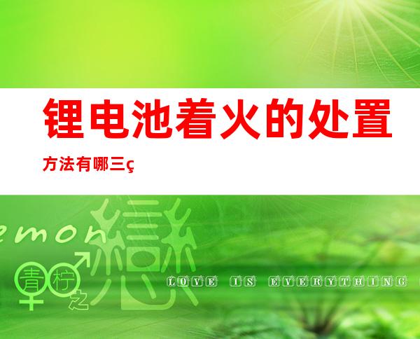 锂电池着火的处置方法有哪三种（锂电池着火的处置方法有哪三种图片）