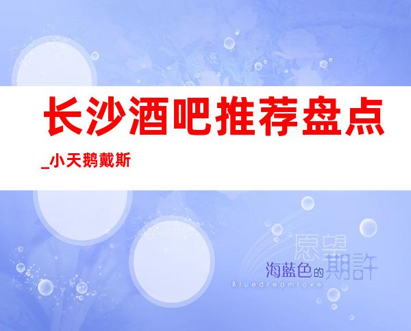 长沙酒吧推荐盘点_小天鹅戴斯酒吧不醉不归的酒吧