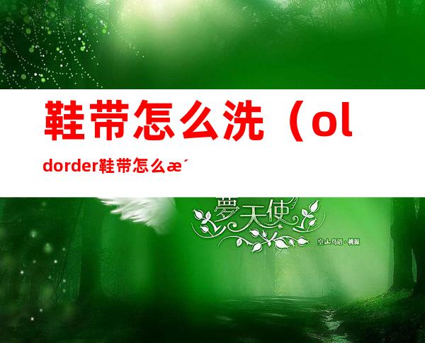 鞋带怎么洗（old order鞋带怎么洗）