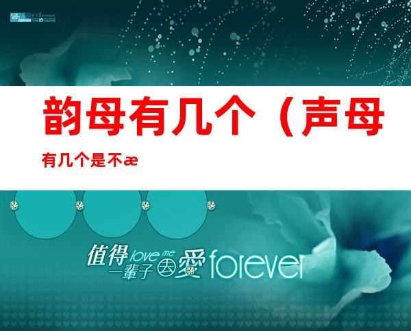 韵母有几个（声母有几个是不是23个）