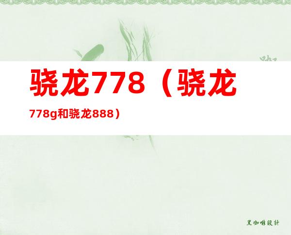 骁龙778（骁龙778g和骁龙888）