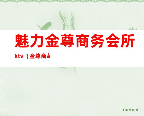 魅力金尊商务会所ktv（金尊商务会所怎么样）