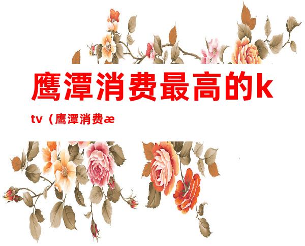 鹰潭消费最高的ktv（鹰潭消费水平高吗）