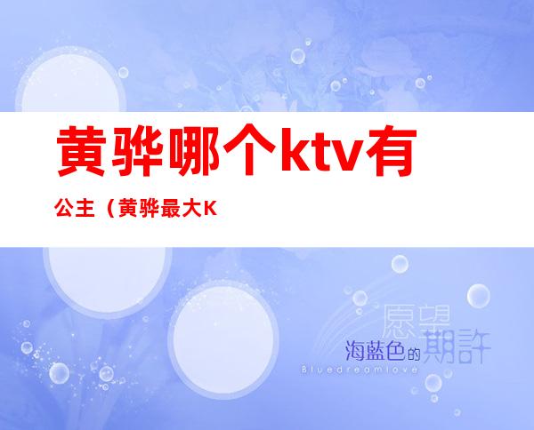 黄骅哪个ktv有公主（黄骅最大KTV）