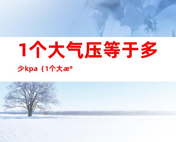 1个大气压等于多少kpa（1个大气压等于多少毫巴）