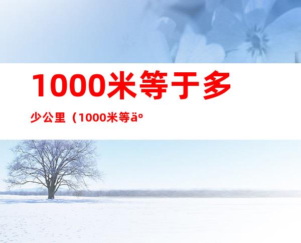 1000米等于多少公里（1000米等于多少公里每升）