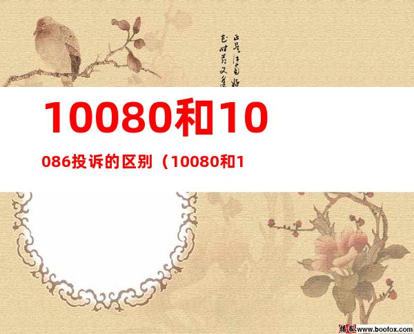 10080和10086投诉的区别（10080和10086投诉的区别 电信）