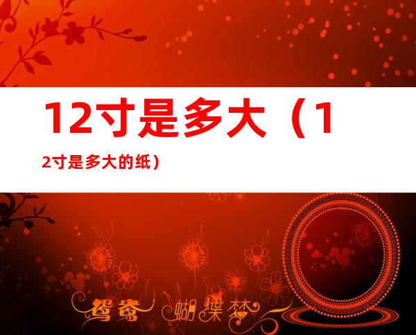 12寸是多大（12寸是多大的纸）