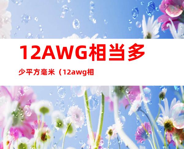 12AWG相当多少平方毫米（12awg相当于几平方）