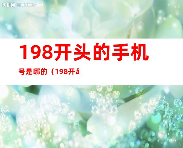 198开头的手机号是哪的（198开头的手机号码是哪里的）