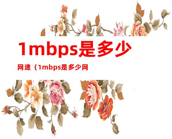 1mbps是多少网速（1mbps是多少网速能打王者吗）