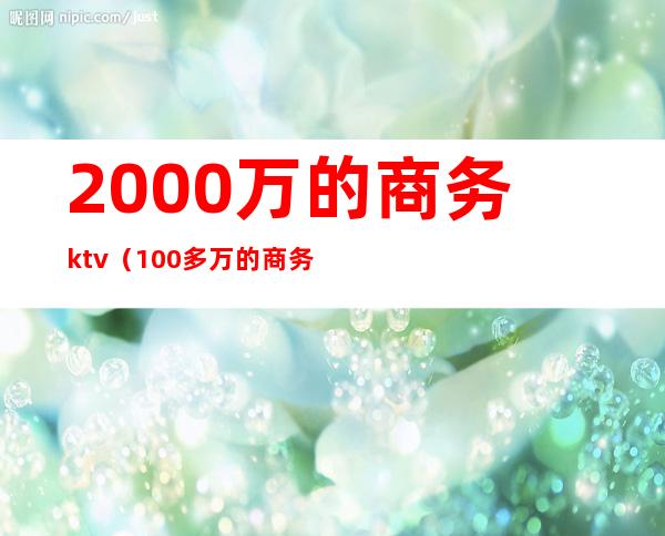 2000万的商务ktv（100多万的商务）