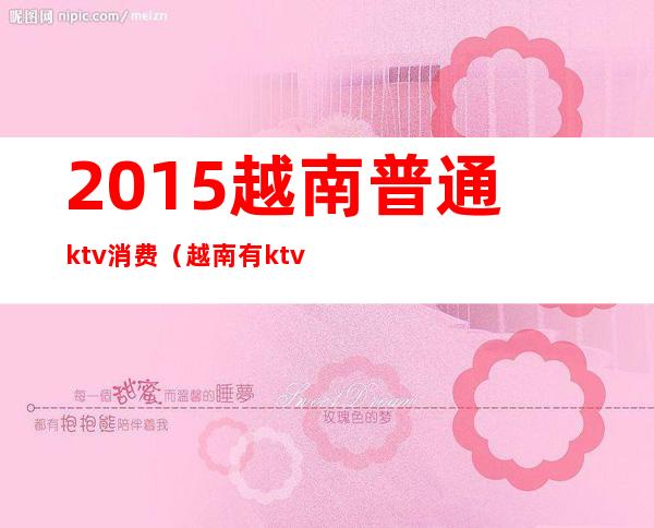 2015越南普通ktv消费（越南有ktv吗）