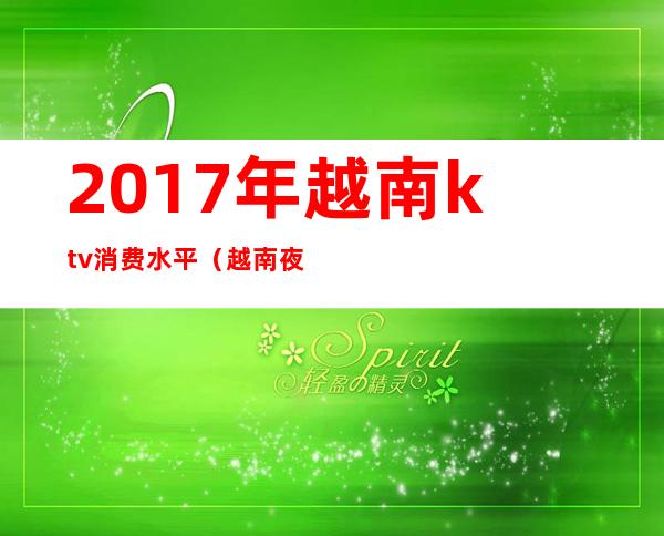 2017年越南ktv消费水平（越南夜店消费水平）