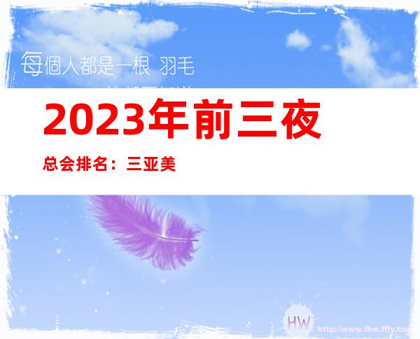 2023年前三夜总会排名：三亚美丽会KTV攻略消费