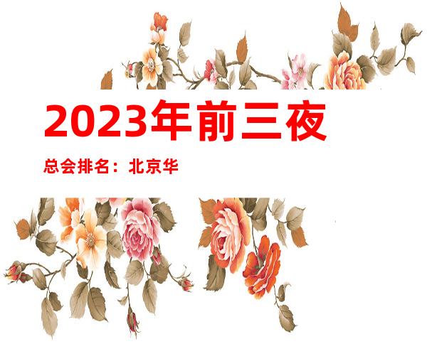 2023年前三夜总会排名：北京华世博际KTV攻略消费