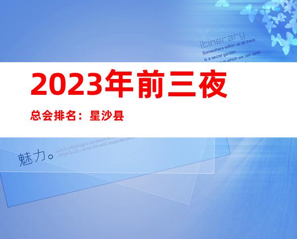 2023年前三夜总会排名：星沙县希尔顿攻略消费