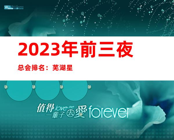 2023年前三夜总会排名：芜湖星乐秀KTV攻略消费