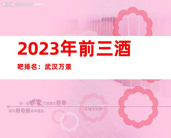 2023年前三酒吧排名：武汉万景国际酒吧攻略消费